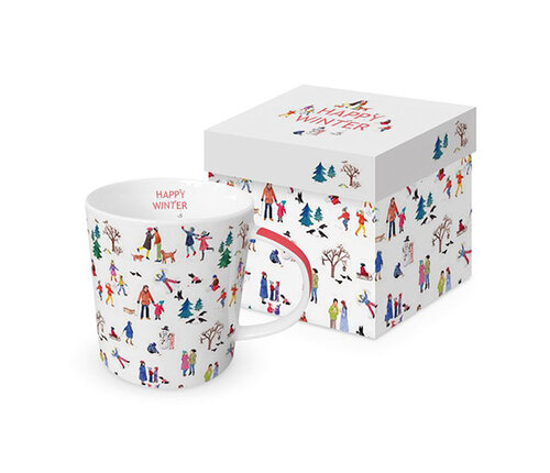  PPD - Paperproducts Design Beker porselein 35 cl Ski - Skiërs - Happy Winter 