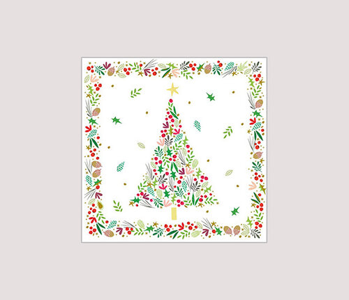  PPD - Paperproducts Design Pakje 20 Kerstservetten Kerstboom 25x25 cm 