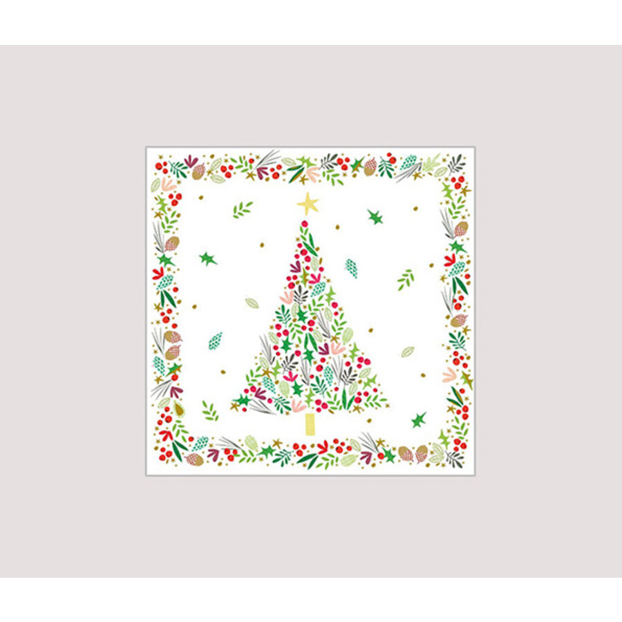 Pakje20  Kerstservetten Kerstboom  25x25 cm-1