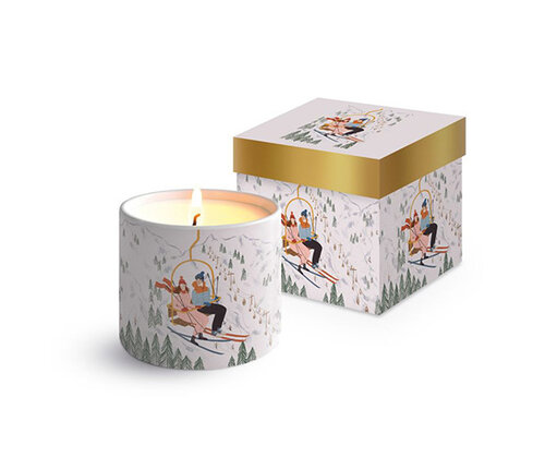  PPD - Paperproducts Design Sfeerlichtje met parafinekaars 8,5 cm hoog in geschenkverpakking Happy Winter 