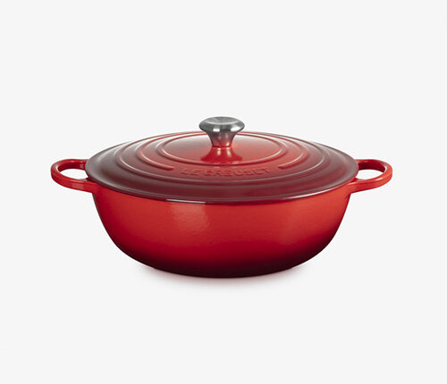  Le Creuset Stoofpot Marmite 28 cm rood met deksel gietijzer 