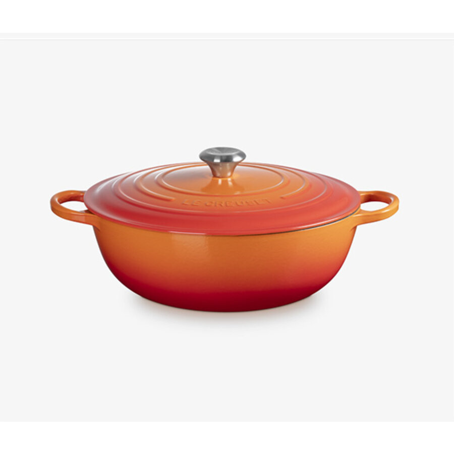 Stoofpot Marmite 28 cm oranje volcanique  met deksel gietijzer-1