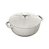 Stoofpot / Cocotte m deksel Snowflake 24 cm white truffle gietijzern 3.6 liter