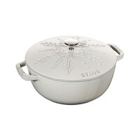 thumb-Stoofpot / Cocotte m deksel Snowflake 24 cm white truffle gietijzern 3.6 liter-1