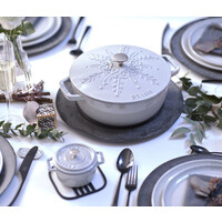 thumb-Stoofpot / Cocotte m deksel Snowflake 24 cm white truffle gietijzern 3.6 liter-2