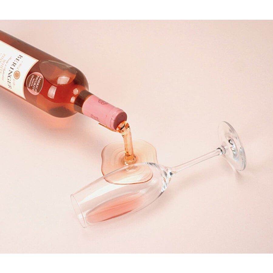 Houder voor wijnfles rosé wijn in acryl-1