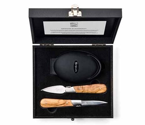 Style de Vie Authentique Set 2 oestermessen en handbeschermer in koffertje   Style de Vie Authentique Set 2 oestermessen en handbeschermer in koffertje