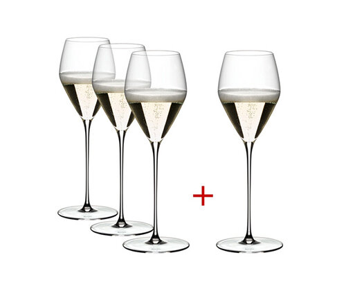  Riedel Veloce - set van 4 champagneglazen 33 cl kristal - hoogte 24,7 cm 