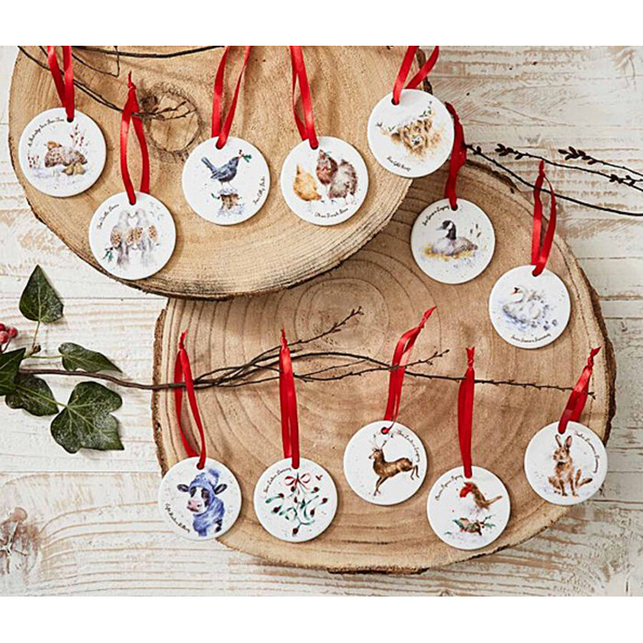 Wrendale Christmas: 12 ornamenten - 12 Days of Christmas 7 cm diam.-1