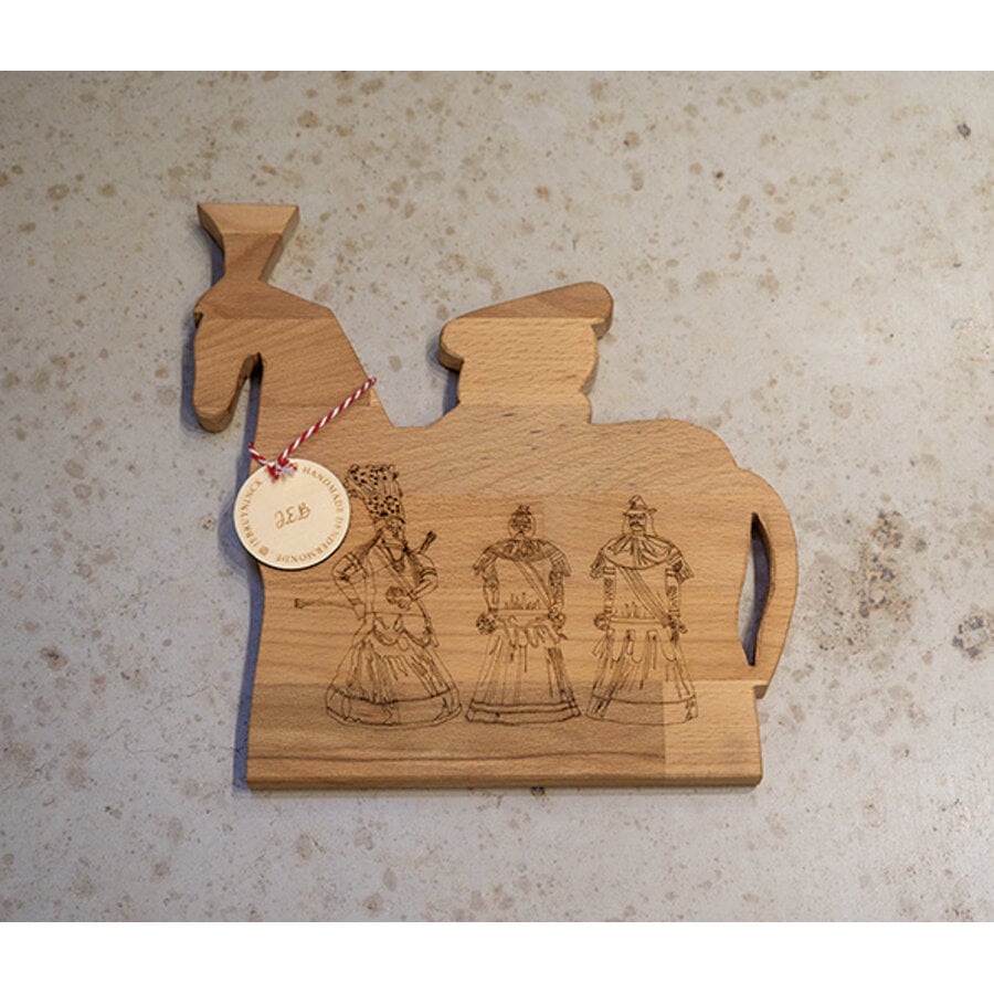 Houten ontbijtplank / kaasplank / snijplank Ros Beiaard met Gildereuzen-1