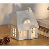 Huisje / Lichthuisje / Sfeerlichtje met rieten dak (afneembaar) h. 16 cm