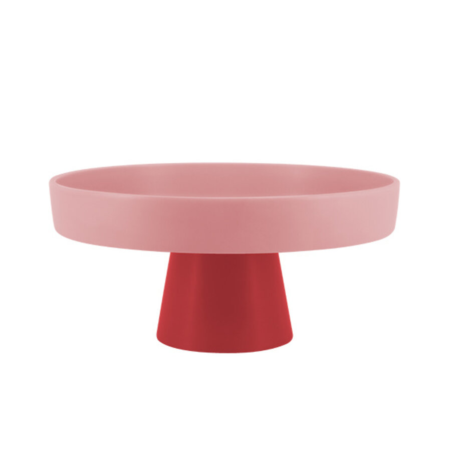 Etagère Ami rood roze 28 cm diameter, 13 cm hoogte in dolomiet-1