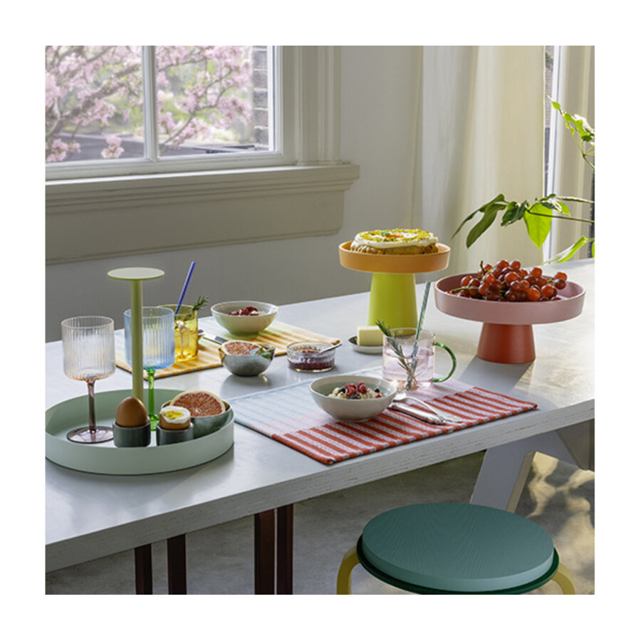 Etagère Ami rood roze 28 cm diameter, 13 cm hoogte in dolomiet-3