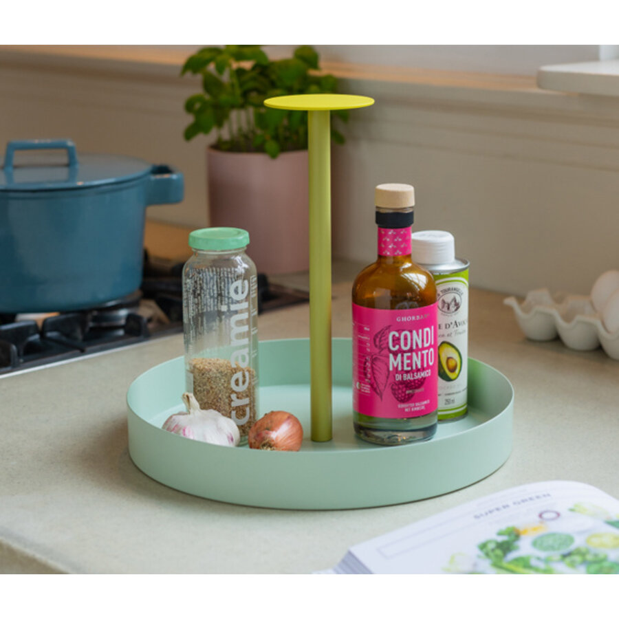 Serveerschotel lichtgroen en limoen 28 cm diam. - 25 cm hoogte-2