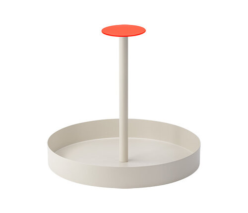  Remember Serveerschotel beige & oranje koraal 28 cm diam. - 25 cm hoogte 