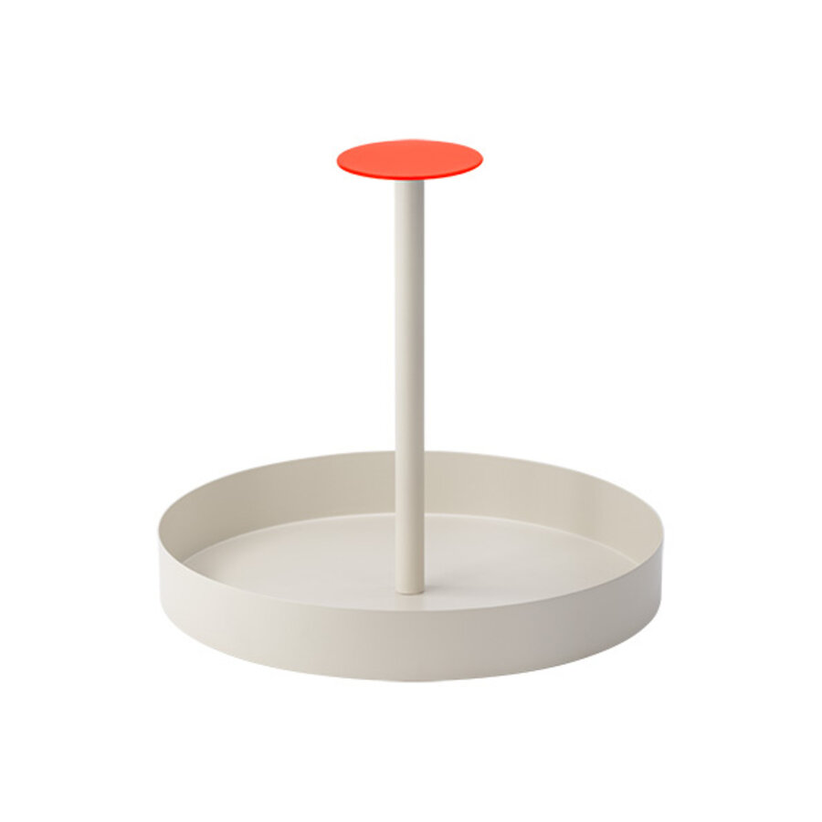 Serveerschotel beige & oranje - koraal 28 cm diam. - 25 cm hoogte-1