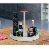 thumb-Serveerschotel beige & oranje - koraal 28 cm diam. - 25 cm hoogte-2