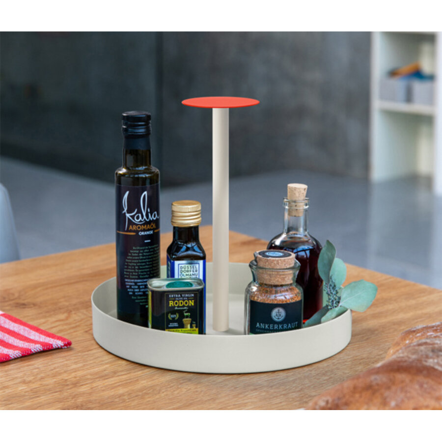 Serveerschotel beige & oranje - koraal 28 cm diam. - 25 cm hoogte-2