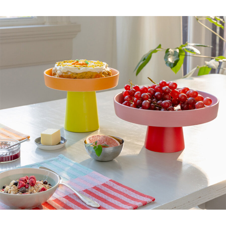 Etagère Ami rood roze 28 cm diameter, 13 cm hoogte in dolomiet-2