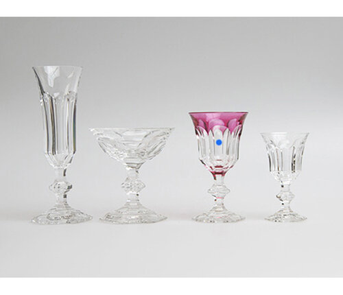  Val Saint Lambert Witte wijnglas Metternich côtes plates rode kleur 