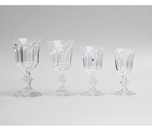  Val Saint Lambert Rode wijnglas Metternich côtes plates 