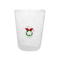 Beker in wit glas met kerstkrans - Kerstdecoratie - Christmas