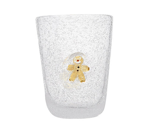  Memento Beker in wit glas met  peperkoek / ginger bread - Kerstdecoratie - Christmas 