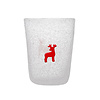 Memento Beker in wit glas met rendier - Kerstdecoratie - Christmas