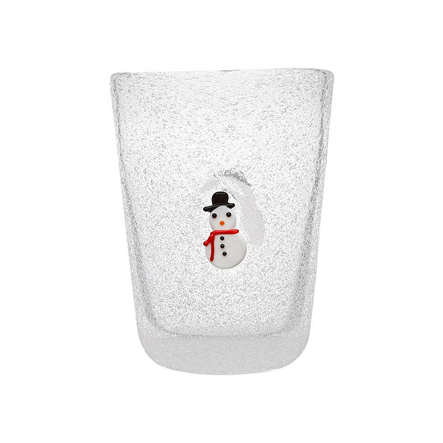 Beker in wit glas met sneeuwman - Kerstdecoratie - Christmas-1