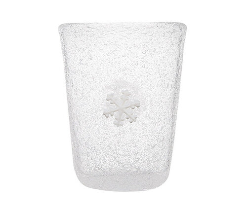  Memento Beker in wit glas met witte sneeuwvlok - Kerstdecoratie - Christmas 