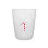 Memento Beker in wit glas met witte snoepstok - Kerstdecoratie - Christmas