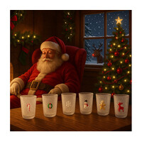 thumb-Beker in wit glas met hulst - Kerstdecoratie - Christmas-2