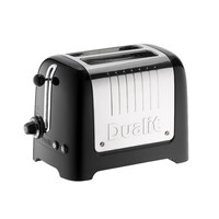 Toaster Lite zwart glanzend - 2 slots - korte brede gleuven
