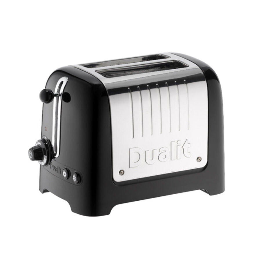 Toaster Lite zwart glanzend - 2 slots - korte brede gleuven-1