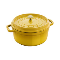 thumb-Ronde cocotte Staub geel 28 cm gietijzer-1
