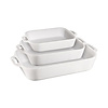 Set 3 ovenschalen / gratinschotels keramiek wit | 16x20 cm - 20x27 cm - 24x34 cm
