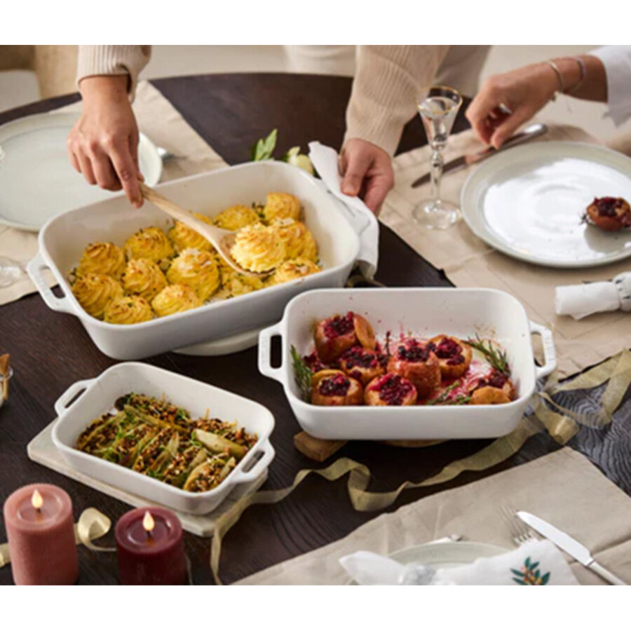 Set 3 ovenschalen / gratinschotels keramiek wit | 16x20 cm - 20x27 cm - 24x34 cm-2