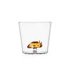 Beker / Glas met liggend hert amberkleur