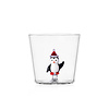 Beker / Glas pinguin met rood hoedje 35 cl