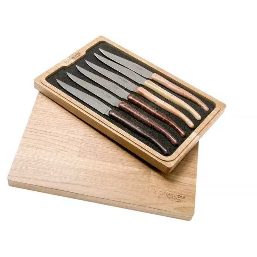 Set 6 steakmessen Quotidien bois mixte - diverse houtsoorten-1