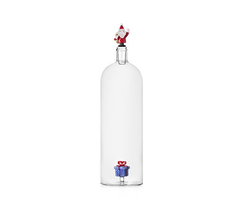  Ichendorf Milano Fles met blauw pakje of geschenk en kerstman of Santa Claus als stop 