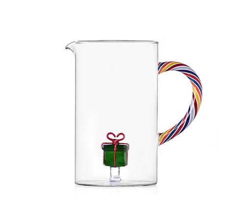  Ichendorf Milano Glazen kruik met groen pakje en kleurrijk handvat 