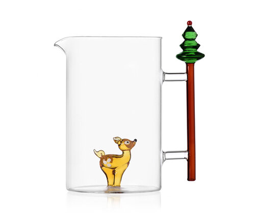  Ichendorf Milano Glazen kruik met ree of bambi en kerstboom op het handvat 