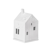 Klein lichthuis wit porselein 10 cm - My home is my castle
