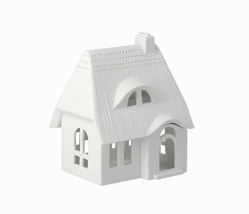  Räder Huisje / Lichthuisje / Sfeerlichtje met rieten dak (afneembaar) h. 16 cm 