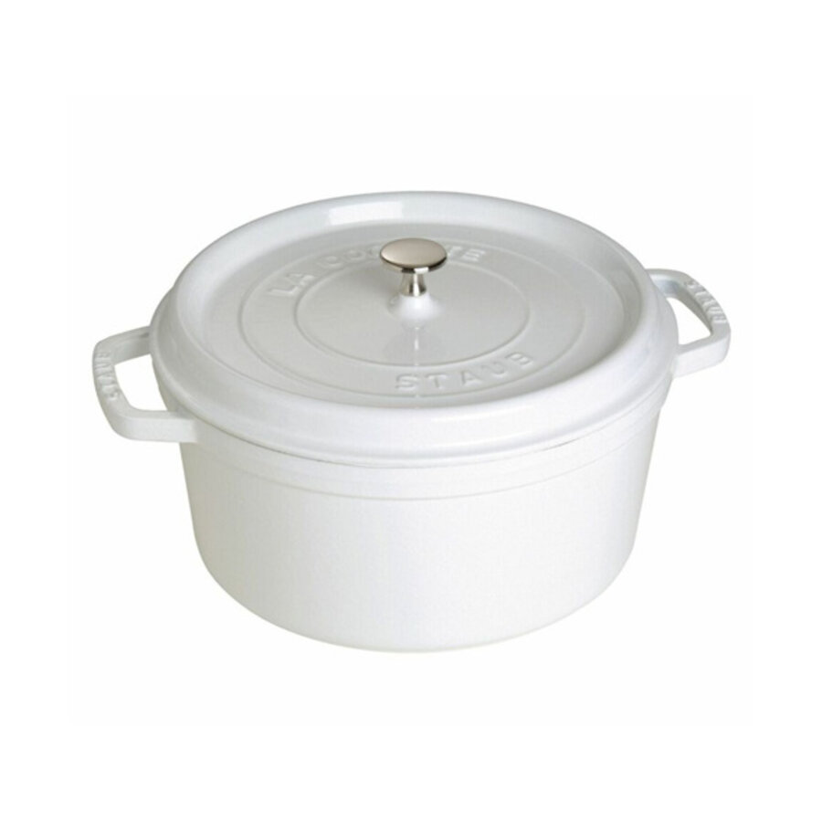 Ronde cocotte wit 26 cm gietijzer-1
