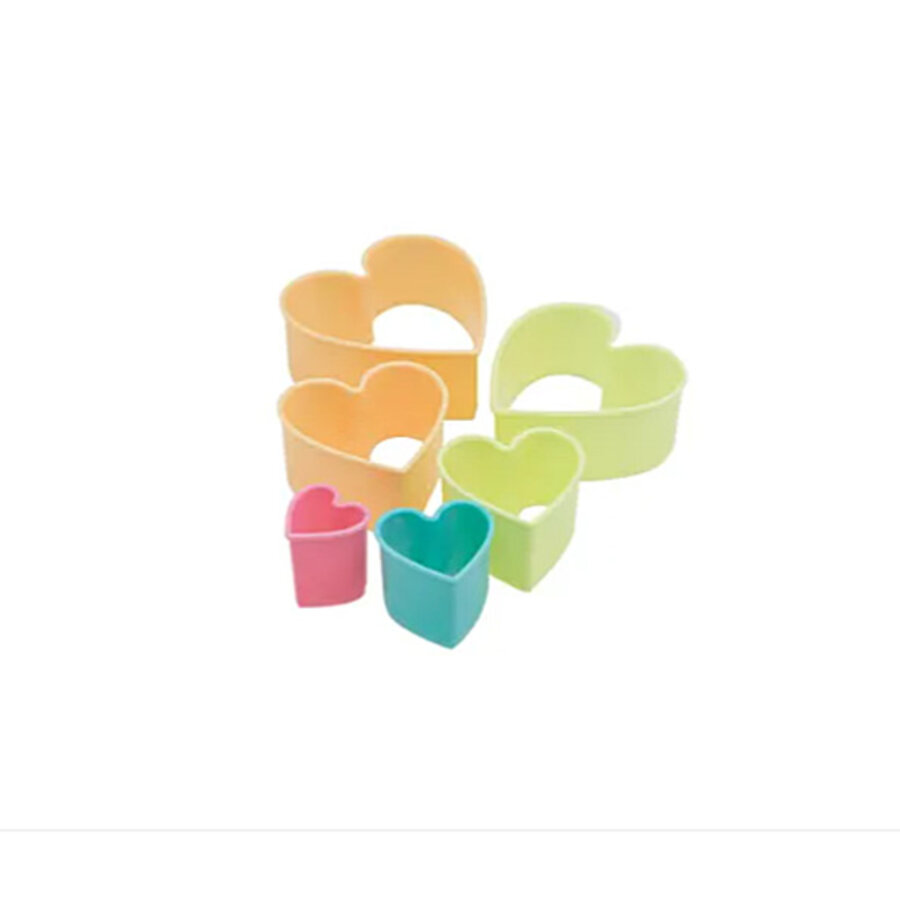 6 uitsteekvormpjes hart Dotz 6 kleuren-1