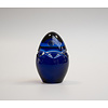 Presse-papier / Ei kristal kobaltblauw geslepen 97 mm