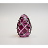 Presse-papier / Ei kristal fuchsia geslepen 97 mm