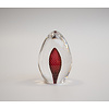 Presse-papier / Ei kristal Symphony rode luchtbel 97 mm